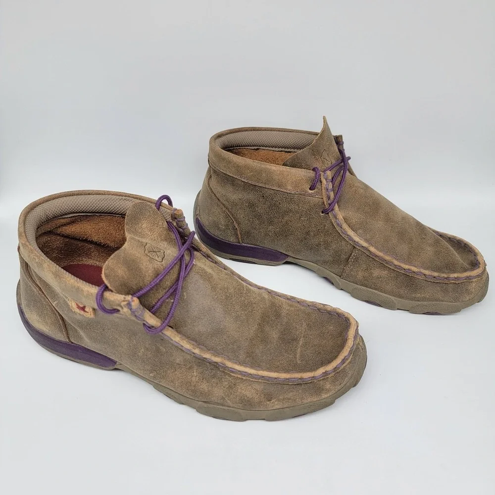 Twisted X Driving Moc Youth Size 6 M YDM0012 Chukka Brown Leather
